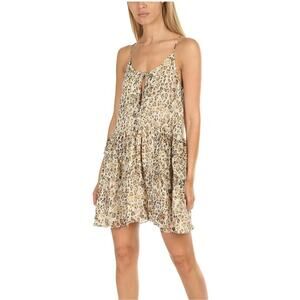 IRO Buzon Silk Short Strappy Dress in Cheetah Animal Print Size 38/ US 6